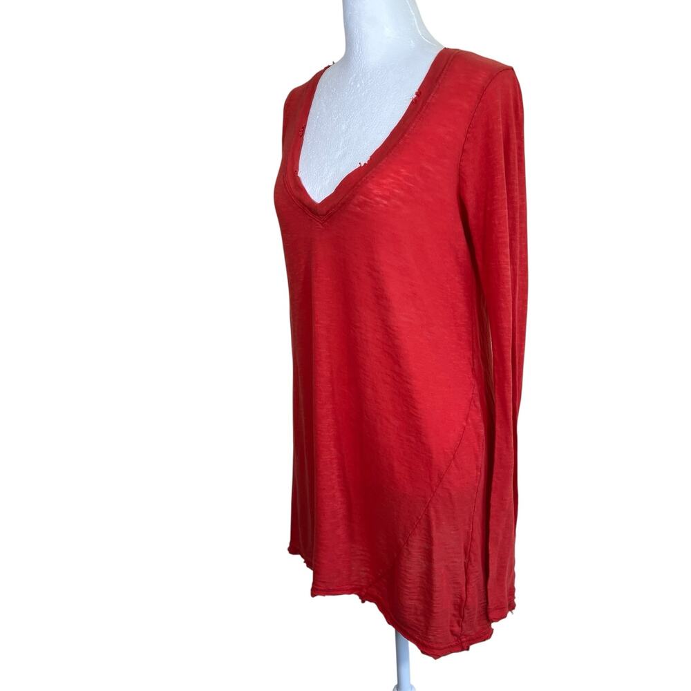 Free People We The Free Sz S Anna Burnout Tunic Tee Distressed Indie Worn-in - Picture 7 of 16